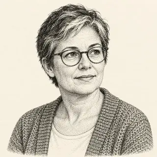 Portrait de Murielle dessiné à l’encre